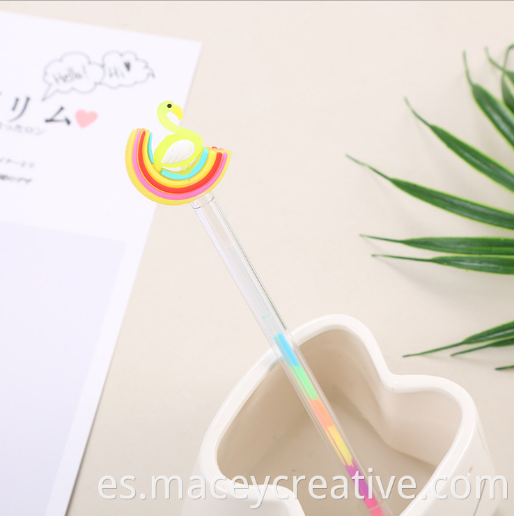 Creative Rainbow Neutral 6 Color Pen Diy Highlighter Pastel Cartoon Swan Pony Modeling Highlighter